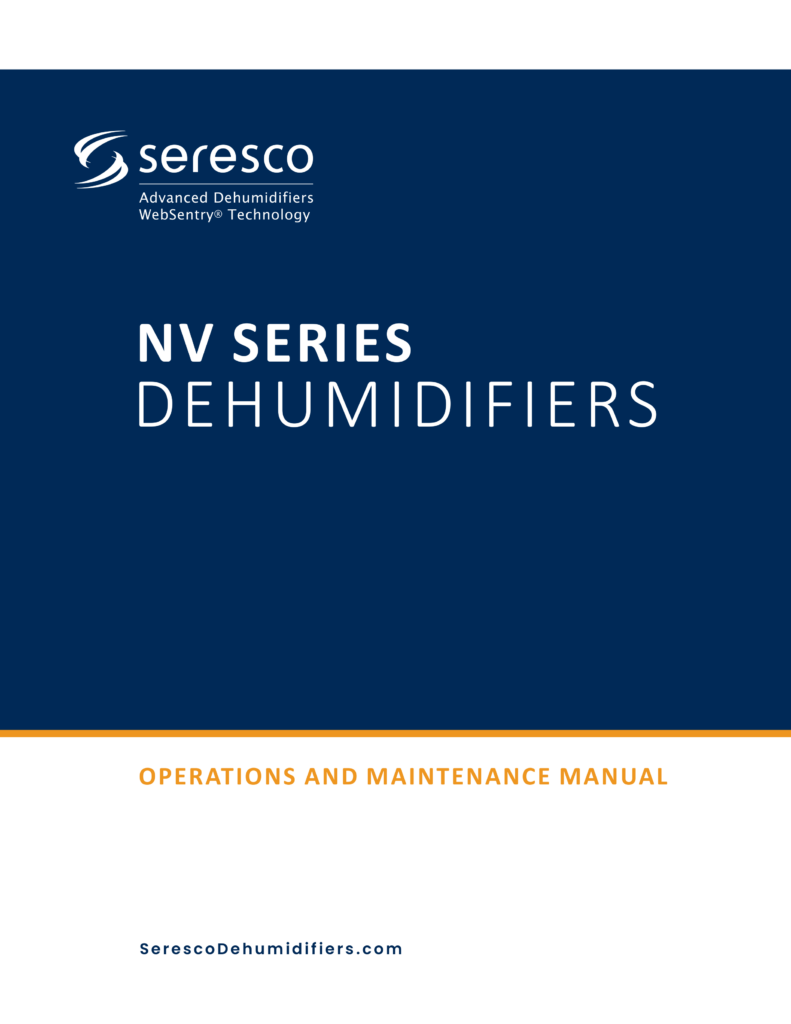 Seresco NV Series Dehumidifiers operations and maintenance manual