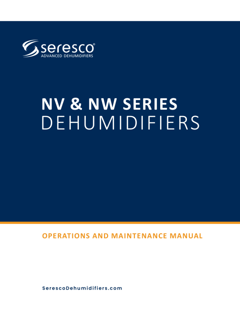 NV & NW series dehumidifiers operations and maintenance manual cover